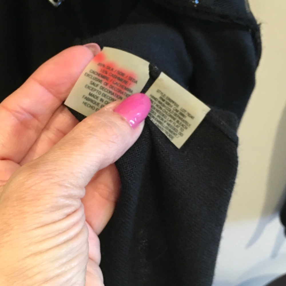 Elie Tahari Black Knit Top with Subtle Texture - Picture 3 of 7